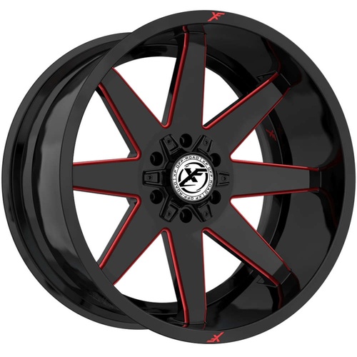 XF Offroad Xf-236 Gloss Black & Red Milled Photo