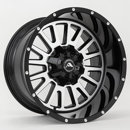 American Offroad A105 Gloss Black W/ Machined Face - Part Number A10520A0xxx-24BMF-627 American Offroad A105 Gloss Black W/ Machined Face Photo