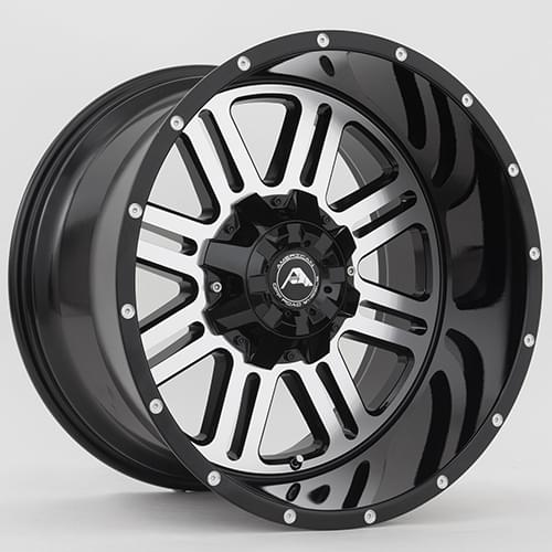 American Offroad A106 Gloss Black W/ Machined Face - Part Number A10620A0xxx-24BMF-539 American Offroad A106 Gloss Black W/ Machined Face Photo