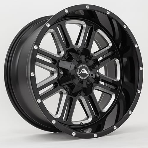 American Offroad A106 Gloss Black W/ Milled Spokes - Part Number A10620A4870-76BMI American Offroad A106 Gloss Black W/ Milled Spokes Photo