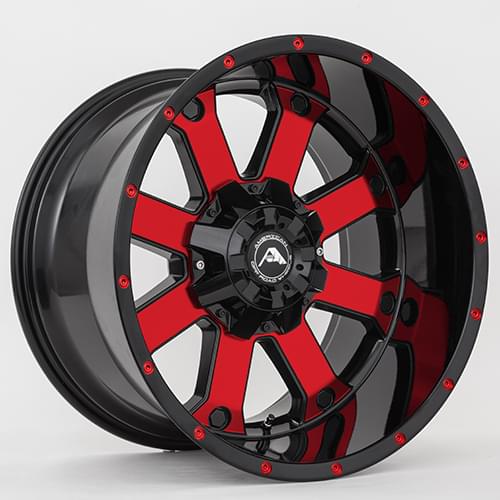 American Offroad A108 Gloss Black W/ Red Face - Part Number A10820A0xxx-24BMF-635Red American Offroad A108 Gloss Black W/ Red Face Photo