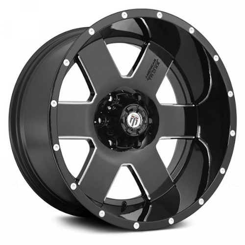 American Truxx Armor AT155 Black W/ Milled Spokes - Part Number AT155-2236M-44 American Truxx Armor AT155 Black W/ Milled Spokes Photo