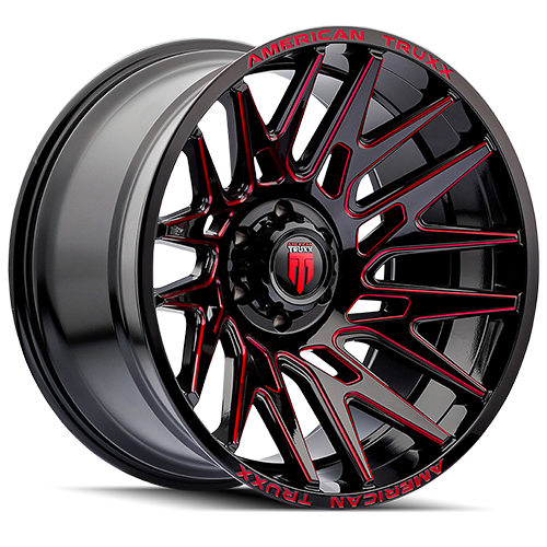 American Truxx Evolution AT1919 Gloss Black W/ Prizm Red Milled Spokes