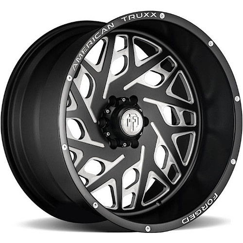 American Truxx Forged Aries ATF1909 Matte Black W/ Milled Spokes - Part Number ATF1909-22283-44M American Truxx Forged Aries ATF1909 Matte Black W/ Milled Spokes Photo