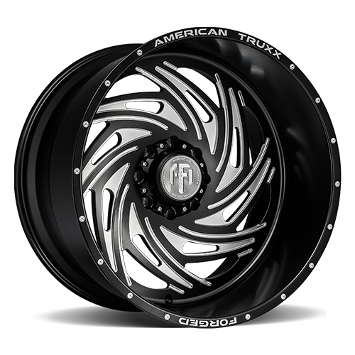 American Truxx Forged Twisted ATF1911 Matte Black W/ Milled Spokes - Part Number ATF1911-22270-44M American Truxx Forged Twisted ATF1911 Matte Black W/ Milled Spokes Photo