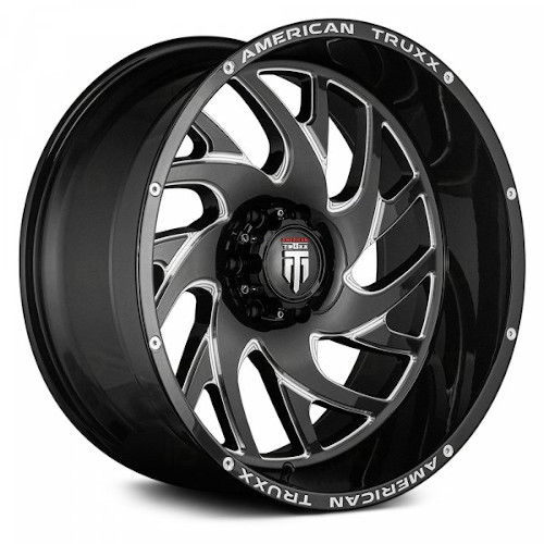 American Truxx Xclusive AT1907 Black W/ Milled Spokes - Part Number AT1907-24483M-76 American Truxx Xclusive AT1907 Black W/ Milled Spokes Photo