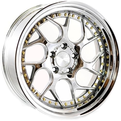 Aodhan Ds01 Vacuum Chrome W/ Gold Rivets - Part Number DS119955114315VC Aodhan Ds01 Vacuum Chrome W/ Gold Rivets Photo