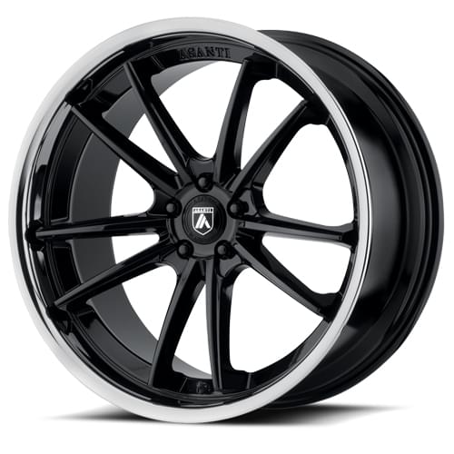 Asanti Black Label ABL-23 Gloss Black W/ Chrome Lip - Part Number ABL23-22055235BK Asanti Black Label ABL-23 Gloss Black W/ Chrome Lip Photo