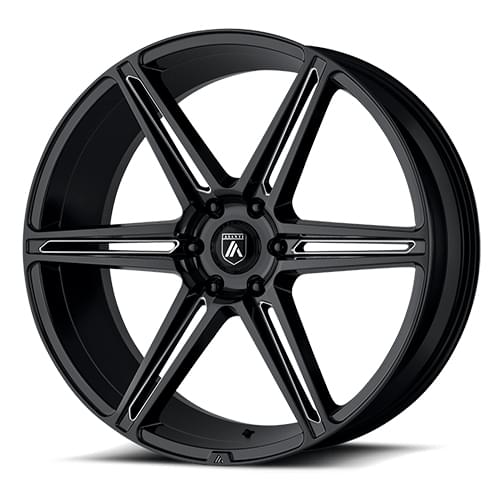 Asanti Black Label ABL-22 Gloss Black W/ Milled Spokes - Part Number ABL25-24106230BK Asanti Black Label ABL-22 Gloss Black W/ Milled Spokes Photo
