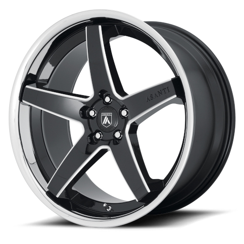 Asanti Black Label Regal Milled W Chrome Lip - Part Number ABL31-22051235BK Asanti Black Label Regal Milled W Chrome Lip Photo