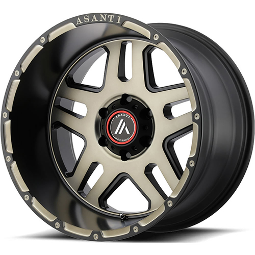 Asanti Offroad AB809 Matte Black Machined W/ Tinted Clear - Part Number AB809-17905012NBK Asanti Offroad AB809 Matte Black Machined W/ Tinted Clear Photo