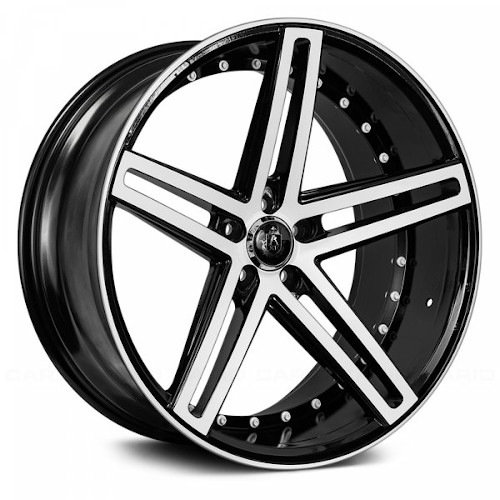 Axe EX20 Gloss Black W/ White Face - Part Number 1020BLNK42EX20W-5x115 Axe EX20 Gloss Black W/ White Face Photo