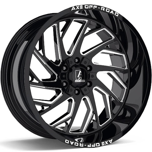 Axe Off-Road Zeus Gloss Black W/ Milled Spokes - Part Number 20108170-19ZEUBM Axe Off-Road Zeus Gloss Black W/ Milled Spokes Photo