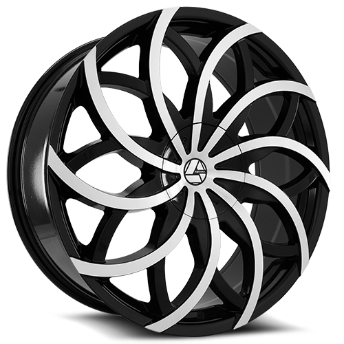 Azara AZA-504 Gloss Black Machined - Part Number AZAC504188051121143+35BM Azara AZA-504 Gloss Black Machined Photo
