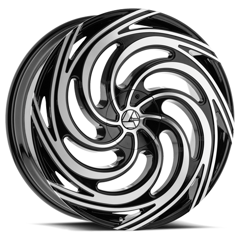 Azara AZA-519 Gloss Black Machined - Part Number AZA-519289561351397+25BM Azara AZA-519 Gloss Black Machined Photo