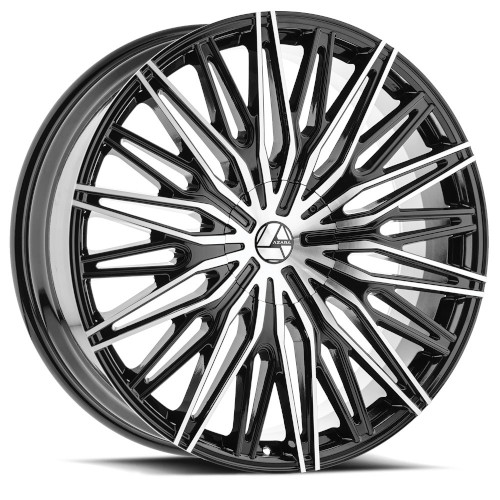 Azara AZA-522 Gloss Black Machined - Part Number AZA-522229561351397+25BM Azara AZA-522 Gloss Black Machined Photo