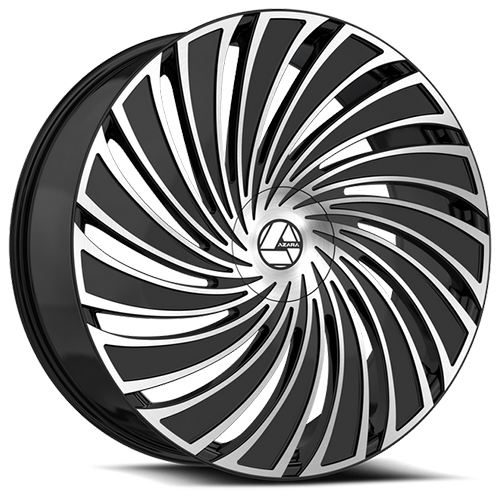 Azara AZA-533 Gloss Black W/ Machined Face - Part Number AZA-53328955120127+15BM Azara AZA-533 Gloss Black W/ Machined Face Photo