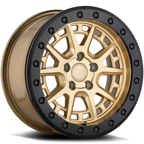 Black Rhino Gravel Gold W/ Black Ring & Bolts - Part Number 1570GRV155100L72 Black Rhino Gravel Gold W/ Black Ring & Bolts Photo