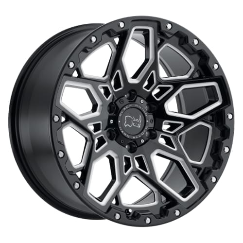 Black Rhino Shrapnel Gloss Black W/ Milled Spokes - Part Number 1895SHR125150B10 Black Rhino Shrapnel Gloss Black W/ Milled Spokes Photo