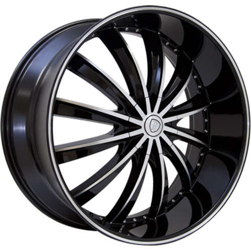 Borghini B19 Black Machined w/ Milled Lip - Part Number WBWW019S36O23P037F036C11 Borghini B19 Black Machined w/ Milled Lip Photo