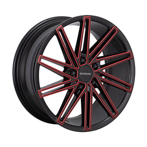 Borghini B65 Black w/ Red Milling - Part Number WBWW065S17O23P010F454C13 Borghini B65 Black w/ Red Milling Photo