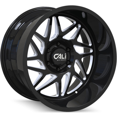 Cali Offroad Gemini 9112 Gloss Black W/ Milled Spokes - Part Number 9112-2936BM Cali Offroad Gemini 9112 Gloss Black W/ Milled Spokes Photo