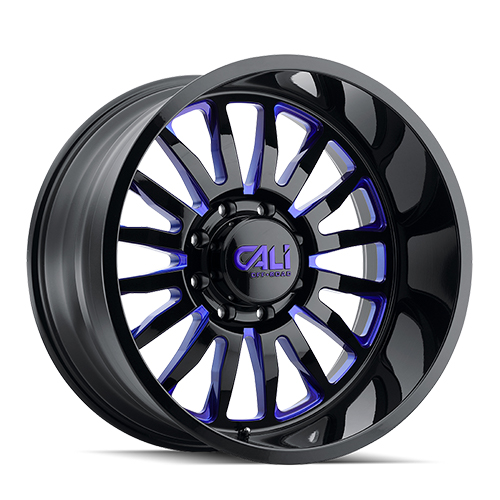 Cali Offroad Summit 9110 Gloss Black W/ Blue Milled Spokes - Part Number 9110-2285BTB Cali Offroad Summit 9110 Gloss Black W/ Blue Milled Spokes Photo