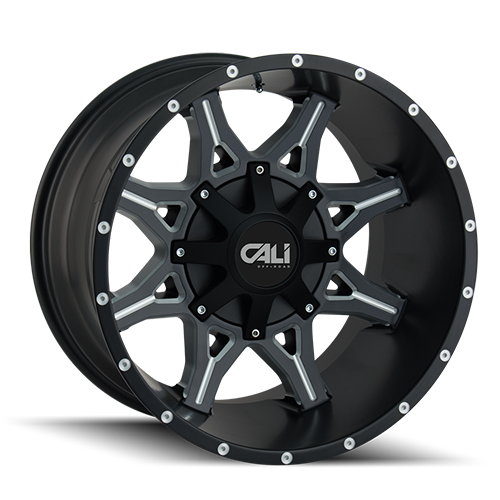 Cali Offroad Obnoxios 9107 Satin Black W/ Milled Spokes - Part Number 9107-2994M Cali Offroad Obnoxios 9107 Satin Black W/ Milled Spokes Photo