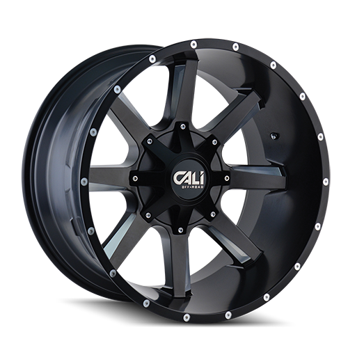 Cali Offroad Busted 9100 Satin Black W/ Milled Spokes - Part Number 9100-2937M0 Cali Offroad Busted 9100 Satin Black W/ Milled Spokes Photo