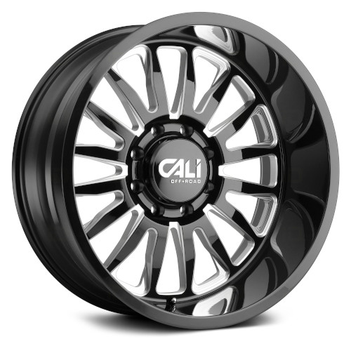 Cali Offroad Summit 9110 Gloss Black W/ Milled Spokes - Part Number 9110-2983BM-12 Cali Offroad Summit 9110 Gloss Black W/ Milled Spokes Photo