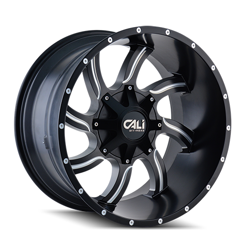 Cali Offroad Twisted 9102 Satin Black W/ Milled Spokes - Part Number 9102-2252M Cali Offroad Twisted 9102 Satin Black W/ Milled Spokes Photo