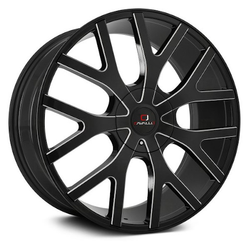 Cavallo CLV-15 Gloss Black W/ Milled Spokes - Part Number CLV-15228551143120+38BMW Cavallo CLV-15 Gloss Black W/ Milled Spokes Photo