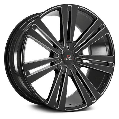 Cavallo CLV-16 Gloss Black W/ Milled Spokes - Part Number CLV-1622955115127+15BMW Cavallo CLV-16 Gloss Black W/ Milled Spokes Photo