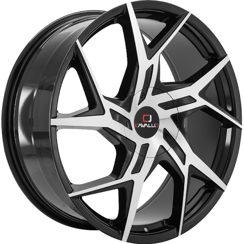 Cavallo CLV-26 Gloss Black W/ Machined Face - Part Number CLV-2622955115120+15BM Cavallo CLV-26 Gloss Black W/ Machined Face Photo