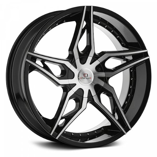 Cavallo CLV-38 Gloss Black W/ Machined Face - Part Number CLV-38208551143120+35BM Cavallo CLV-38 Gloss Black W/ Machined Face Photo