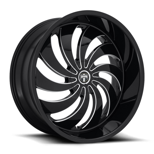 Dub Cojones S242 Gloss Black W/ Milled Spokes - Part Number S242249052+25 Dub Cojones S242 Gloss Black W/ Milled Spokes Photo