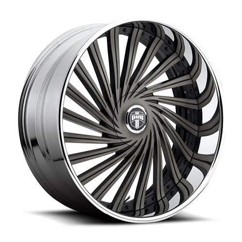 Dub Dazed S241 Black W/ Dark Tint Spokes & SS Lip - Part Number S241260008+05 Dub Dazed S241 Black W/ Dark Tint Spokes & SS Lip Photo