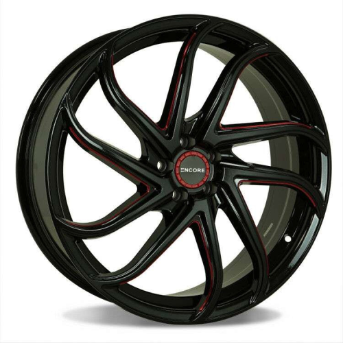 Encore Alloys Enc105 Gloss Black w/ Red Milling
