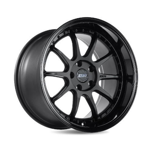 ESR CS12 Matte Black W/ Gloss Black Lip - Part Number 89551422 CS12MBLK-BL 5X108 ESR CS12 Matte Black W/ Gloss Black Lip Photo