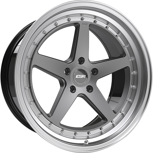 ESR CS5 Matte Graphite W/ Machined Lip - Part Number 80551422 CS5MGR-ML 5X112 ESR CS5 Matte Graphite W/ Machined Lip Photo