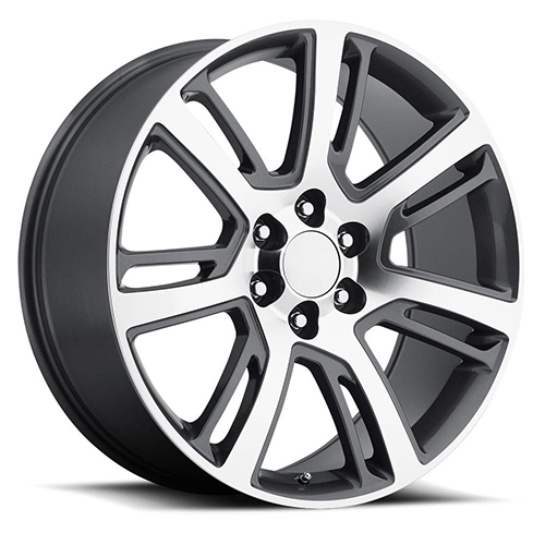 Factory Reproductions FR 48 Cadillac Escalade Gloss Gray W/ Machined Face - Part Number 48410316510 Factory Reproductions FR 48 Cadillac Escalade Gloss Gray W/ Machined Face Photo