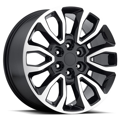 Factory Reproductions FR 53 Ford Raptor Gloss Black W/ Machined Face - Part Number 53090303607 Factory Reproductions FR 53 Ford Raptor Gloss Black W/ Machined Face Photo