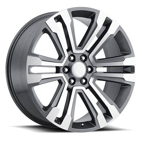 Factory Reproductions FR 72 Escalade Gloss Gray W/ Machined Face - Part Number 72290246510 Factory Reproductions FR 72 Escalade Gloss Gray W/ Machined Face Photo