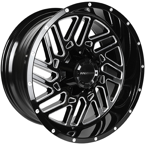 Falcon Wheels F2 Gloss Black W/ Diamond Milling Photo