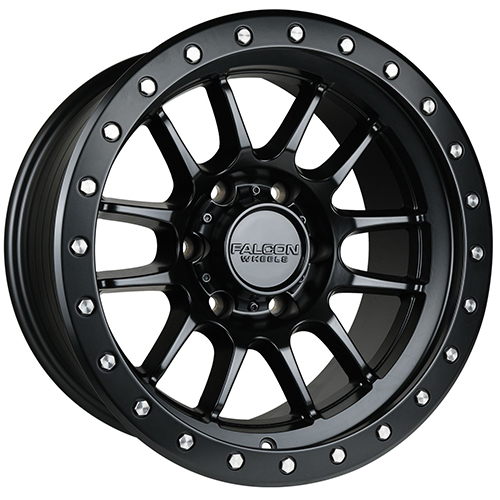 Falcon Wheels T7 Matte Black W/ Black Ring - Part Number T7-7983-12-MBK Falcon Wheels T7 Matte Black W/ Black Ring Photo