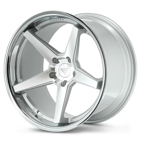 Ferrada FR3 Machined Silver W/ Chrome Lip - Part Number FR3201055108MS38 Ferrada FR3 Machined Silver W/ Chrome Lip Photo