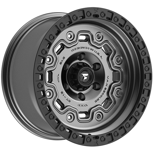 Fittipaldi Offroad FT100 Satin Anthracite W/ Black Ring - Part Number FT100-17905127N12AB Fittipaldi Offroad FT100 Satin Anthracite W/ Black Ring Photo