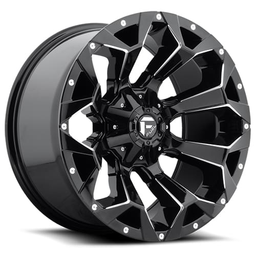 Fuel Offroad Assault D576 Gloss Black W/ Milled Spokes - Part Number D57617909845 Fuel Offroad Assault D576 Gloss Black W/ Milled Spokes Photo