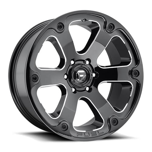 Fuel Offroad Beast D562 Gloss Black W/ Milled Spokes - Part Number D56218908345 Fuel Offroad Beast D562 Gloss Black W/ Milled Spokes Photo