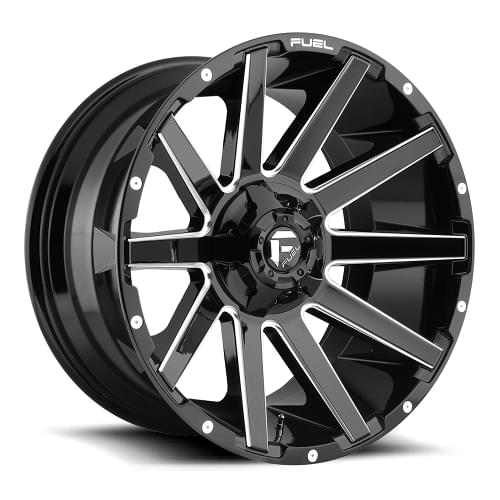 Fuel Offroad Contra D615 Gloss Black W/ Milled Spokes - Part Number D61520901757 Fuel Offroad Contra D615 Gloss Black W/ Milled Spokes Photo